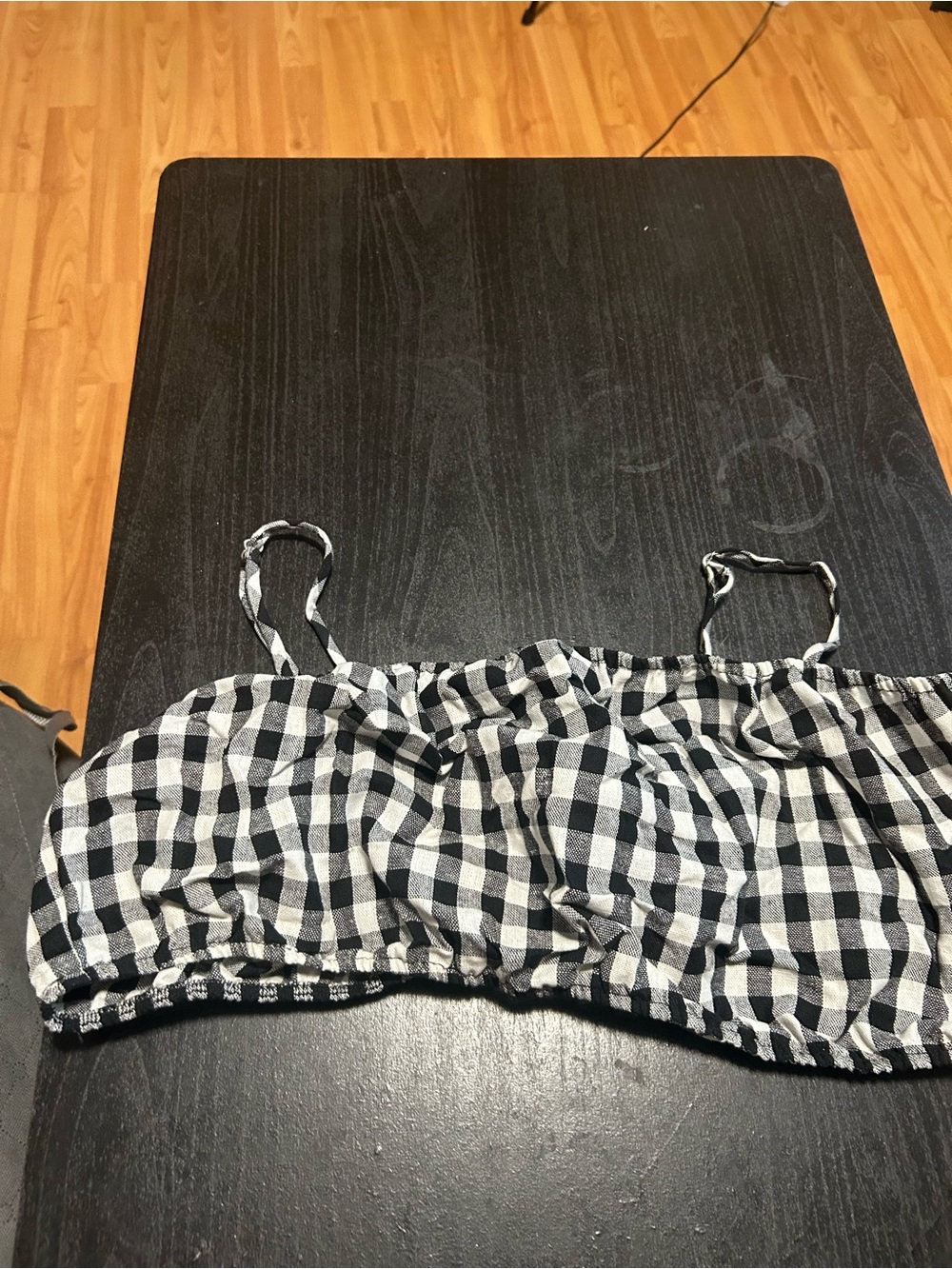 Black & White Gingham Crop Top